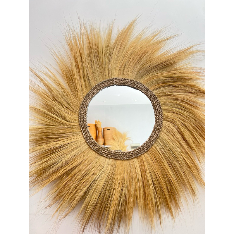 Kaca Rayung / Kaca Hias / Kaca Ruang Tamu / Cermin Rumbai Bohemian