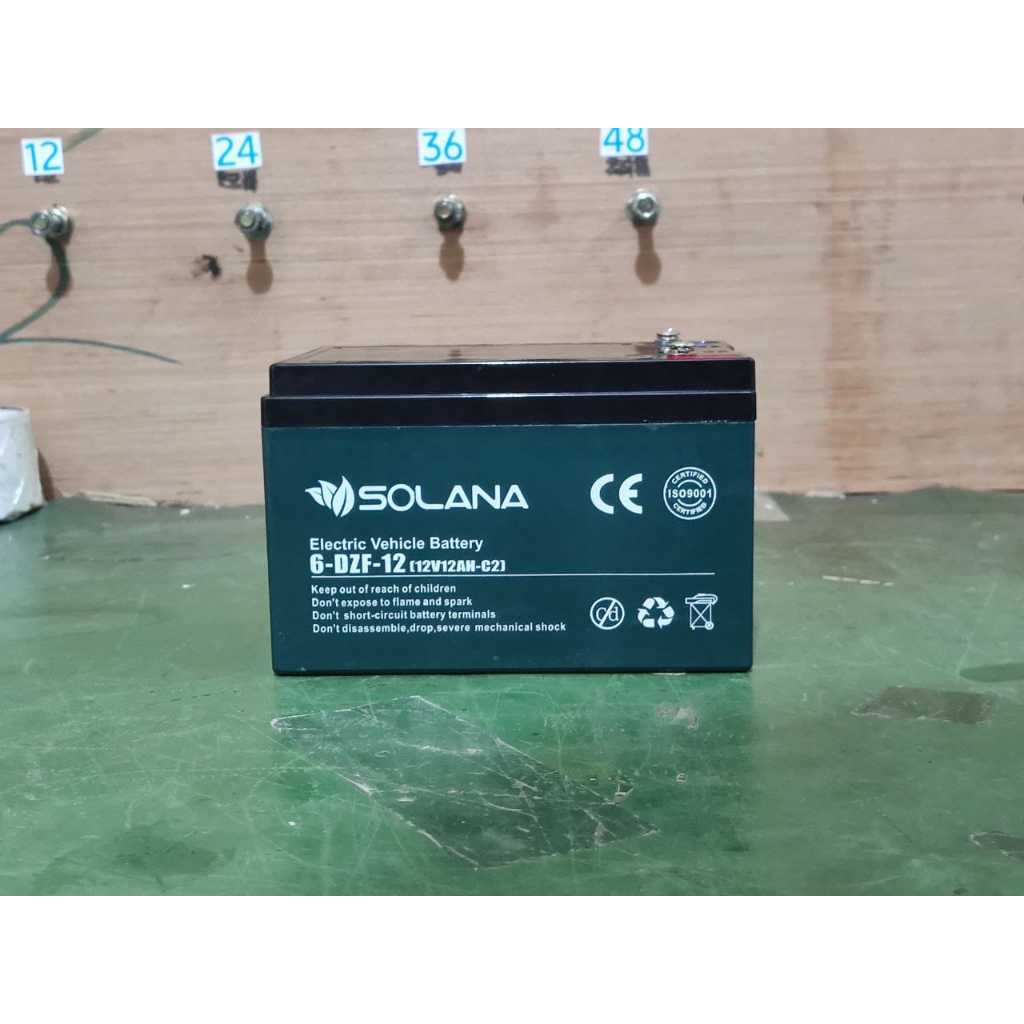 SOLANA AKI SEPEDA LISTRIK 6 DZF 12 KAPASITAS 12V12 AH