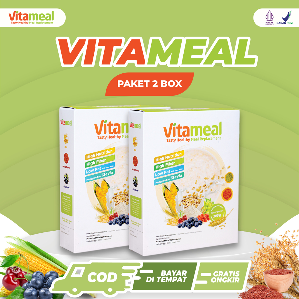 

VITAMEAL Paket 2 Box - Sereal Diabetes Multigrain Ampuh Menurunkan Gula Darah Tinggi Mencegah Diabetes Kolesterol Herbal Alami Tanpa Efek Samping