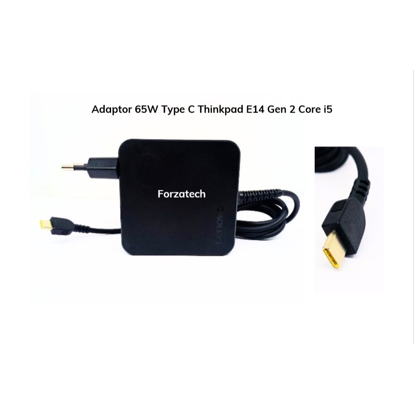 Adaptor Charger 65W Type C Thinkpad E14 Gen 2 Core i5 New Bergaransi 3 Bulan