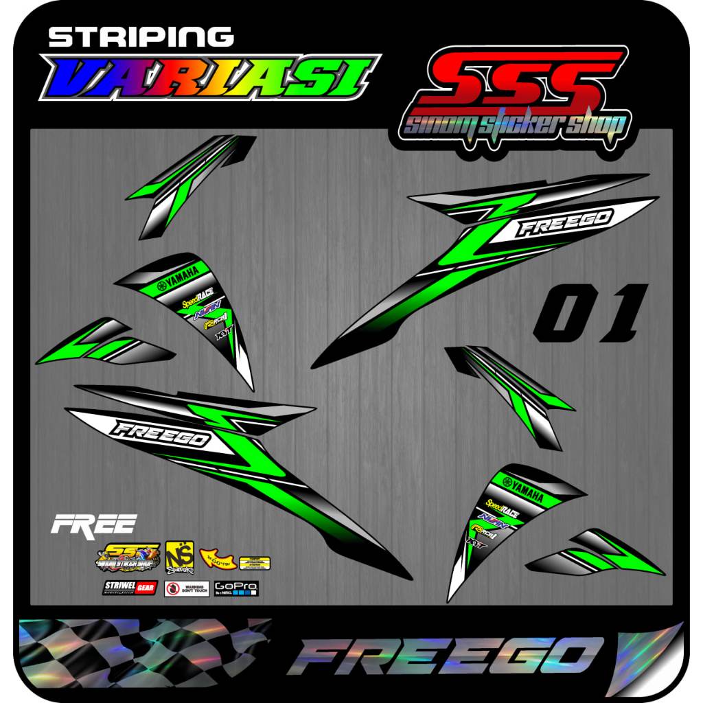 Stiker Striping Hologram Yamaha Freego