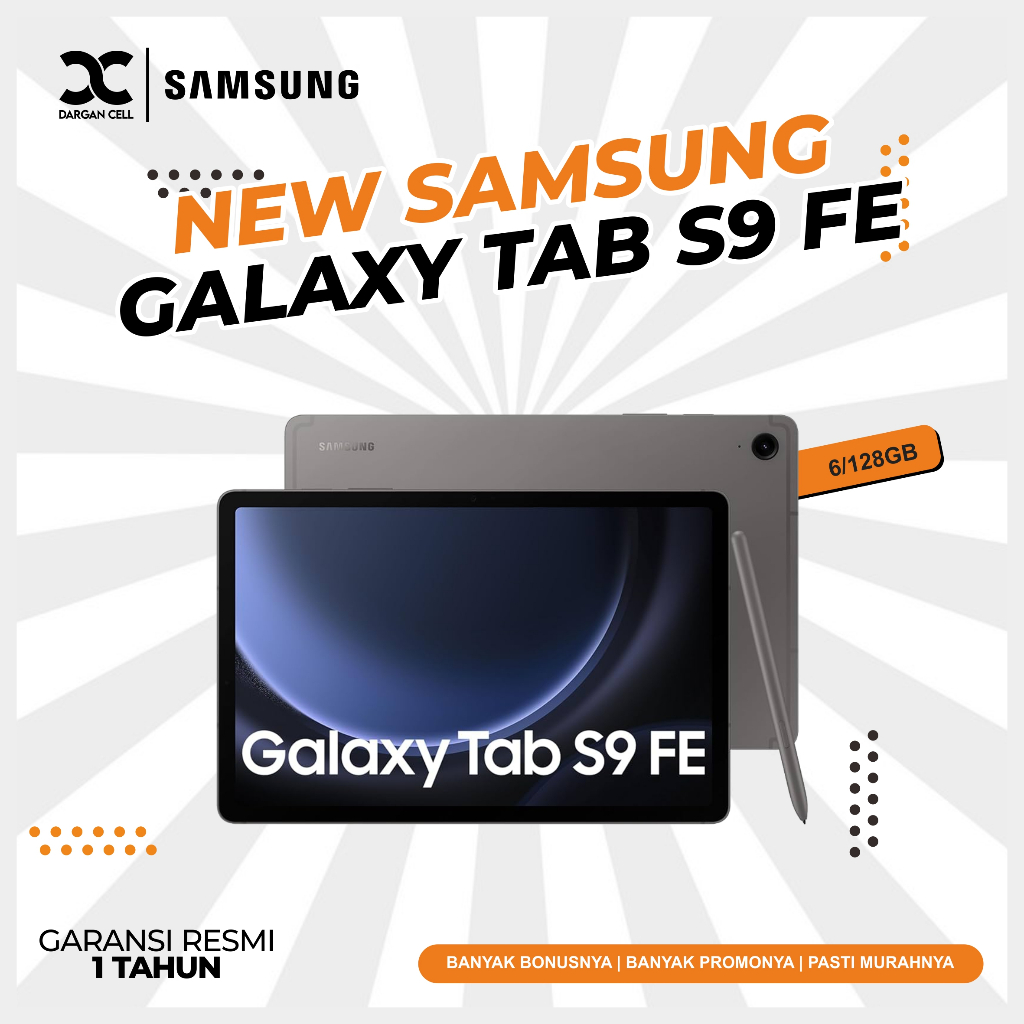 SAMSUNG GALAXY TAB S9 FE & S9 FE PLUS 5G 6/128GB & 12/256GB GARANSI RESMI SAMSUNG 1 TAHUN