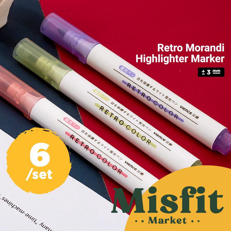 

ART X25T Retro Morandi Highlighter Marker Set of 6