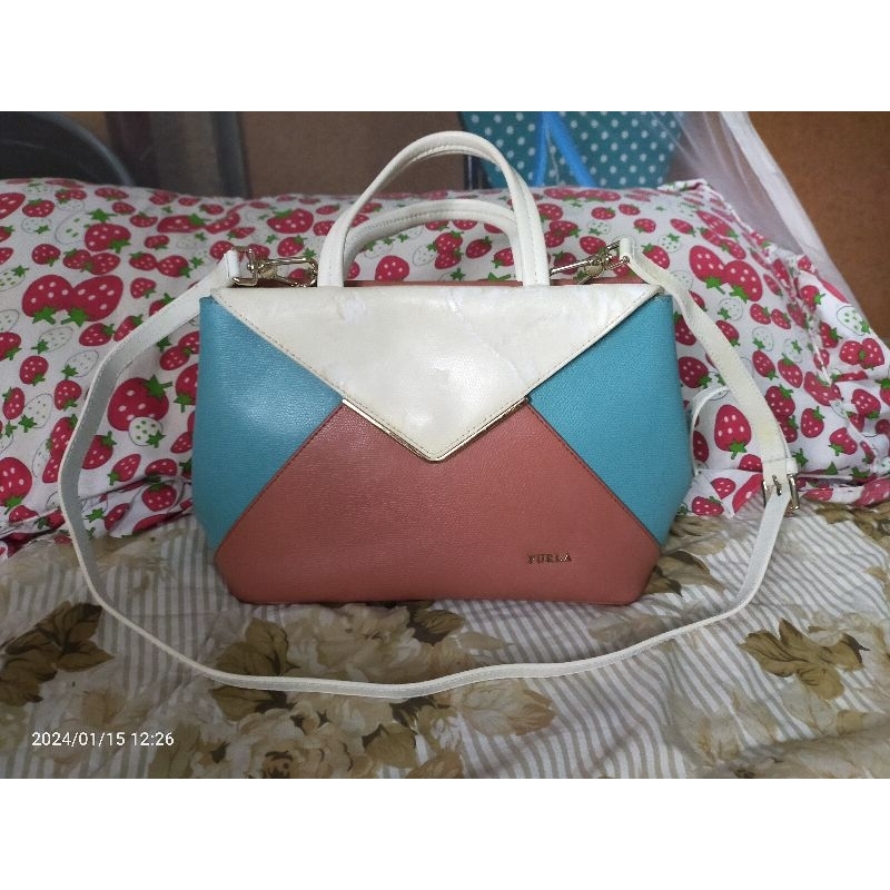 Tas Furla Kelis Tricolor Satchel Bag (New)