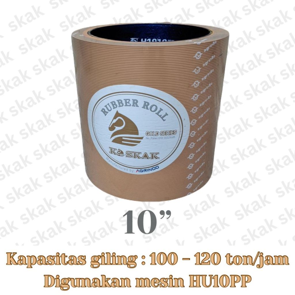 Roll KD SKAK GOLD SERIES 10” - Digunakan mesin HU10PP - ⁠Kapasitas Giling Gabah 100 - 120 ton/jam