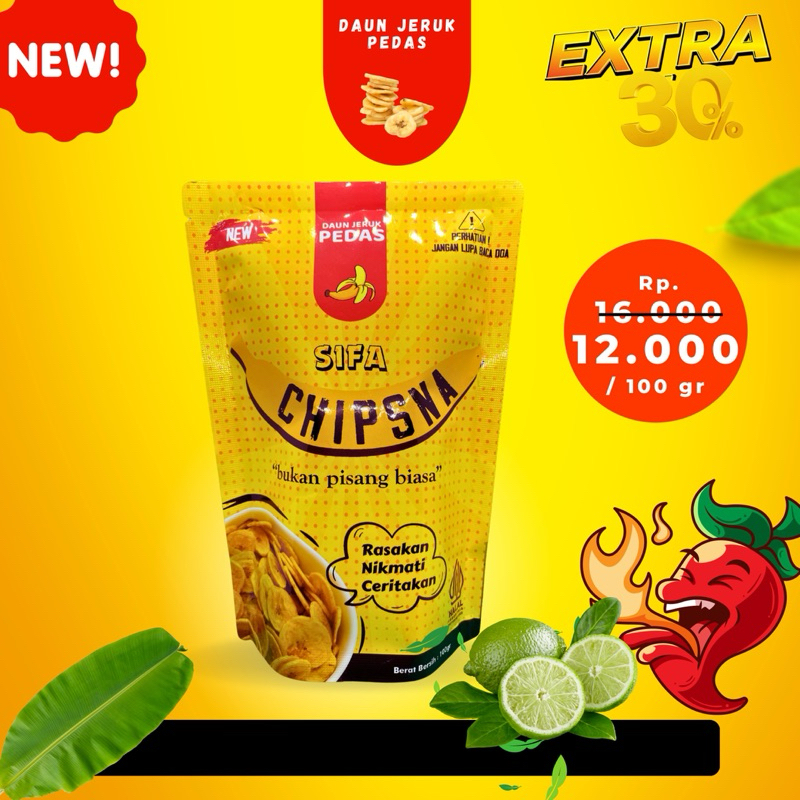 

Chipsna Keripik Pisang Daun Jeruk pedas 100Gr