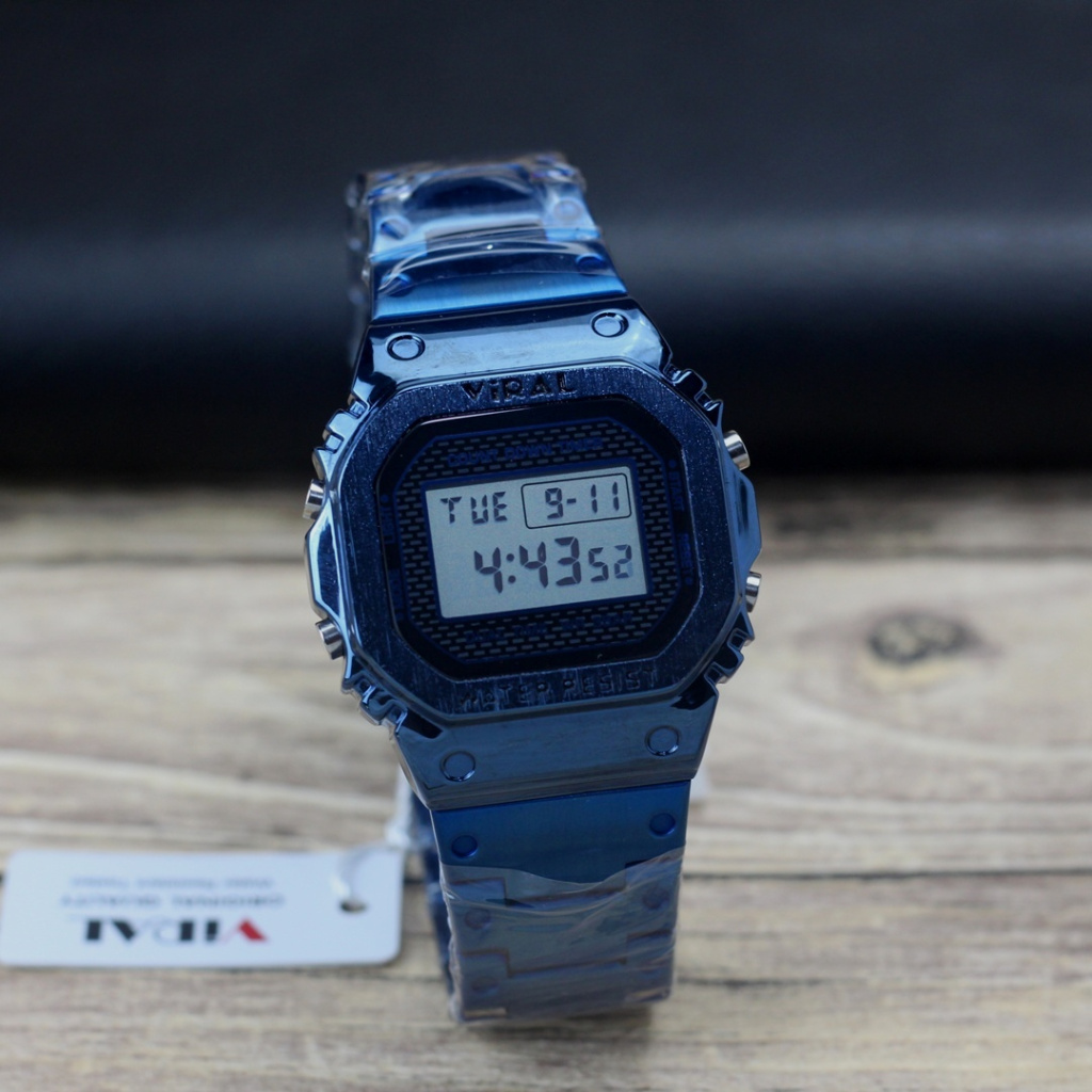 Jam tangan Couple Viral kotak digital tali rantai original