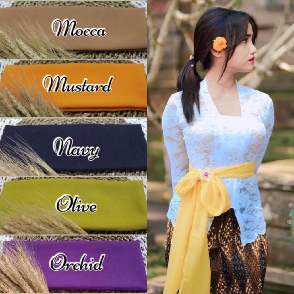 Selendang Chiffon Polos Pinggiran Neci Jahitan Rapi Selendang Ayu Sabuk Kebaya Obi Selendang Kebaya 
