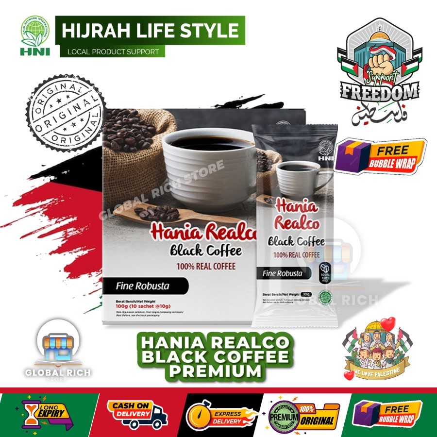 

100% Kopi Bubuk Robusta || Hania Realco Black Coffe HNI-HPAI