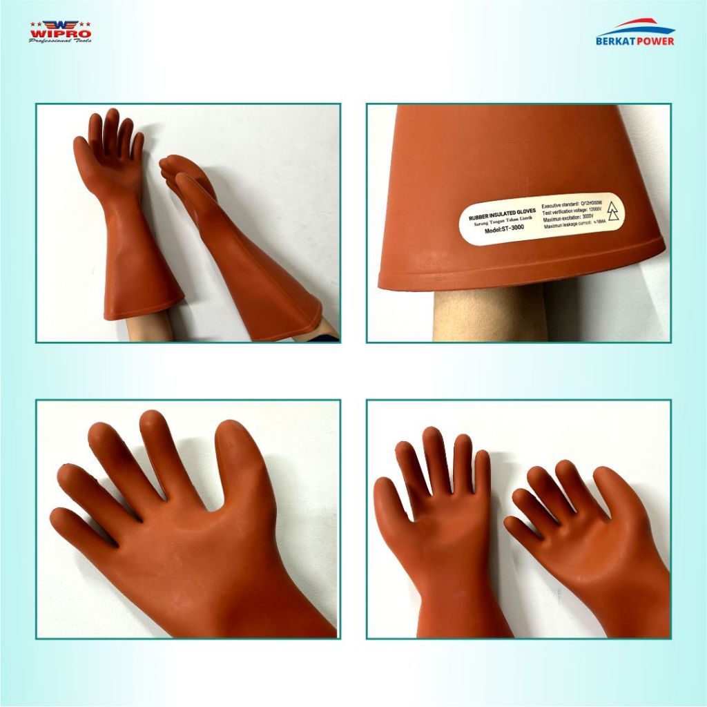Sarung Tangan Latex Karet Wipro Anti Listrik Type ST-3000