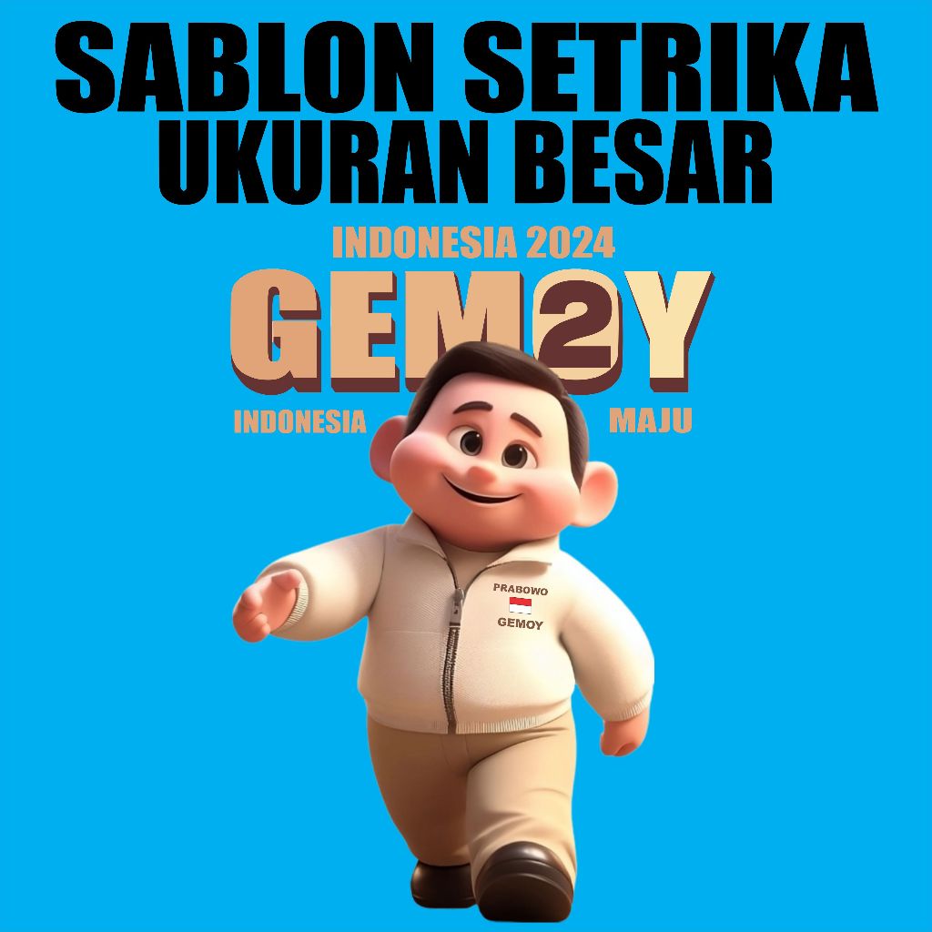 

STIKER DTF SABLON SETRIKA TEMA PRABOWO GEMOY CARTOON