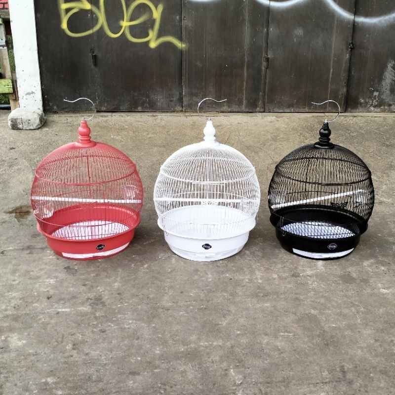 SANGKAR KANDANG BURUNG TERKUKU,PUTER, PERKUTUT, LOVEBIRD BESI BULAT JUMBO (DM 40cm) sangkar besi bul