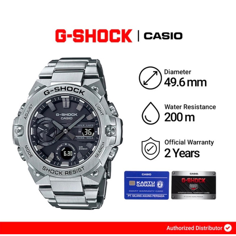 Jam Tangan Pria Casio G-Shock GST-B400D-1ADR / GST-B400D-1A Original