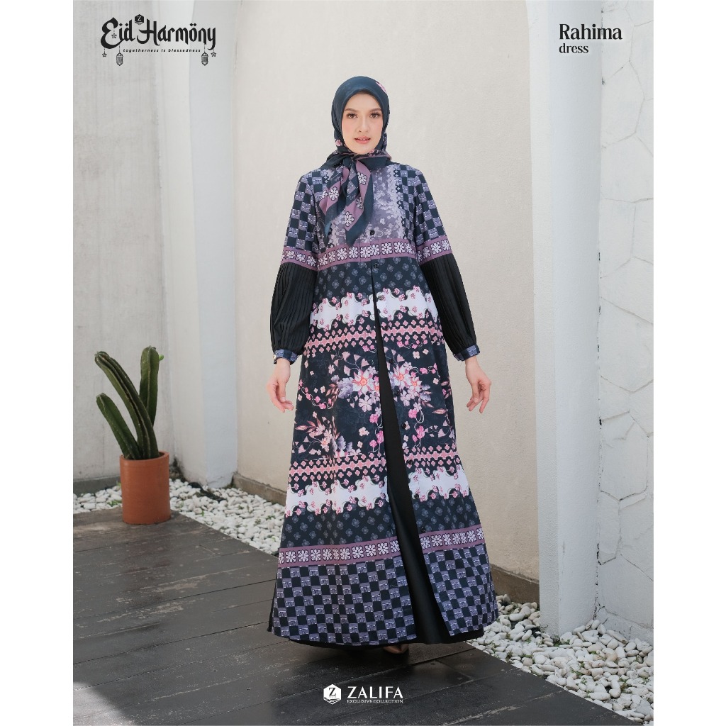 RAHIMA DRESS - SARIMBIT IED SERIES BY ZALIFA - DRESS WANITA DEWASA DAN ANAK