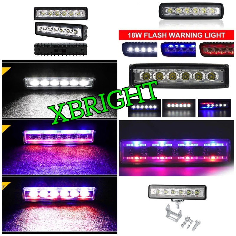 Lampu Tembak LED 6 Mata Mode Flash Senja Merah Biru CR7 Waterproof