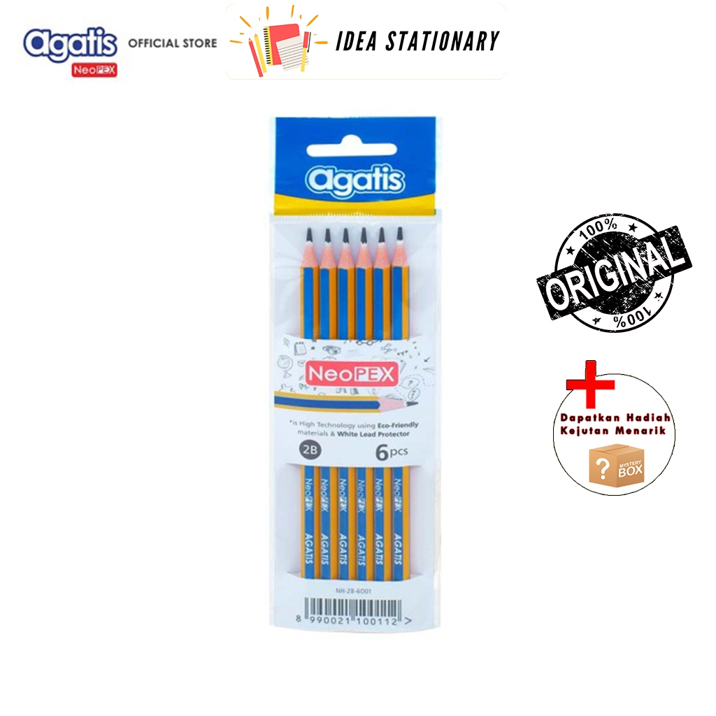 

Pensil Agatis Hexagonal 2B Neopex Eco Set 6 pcs