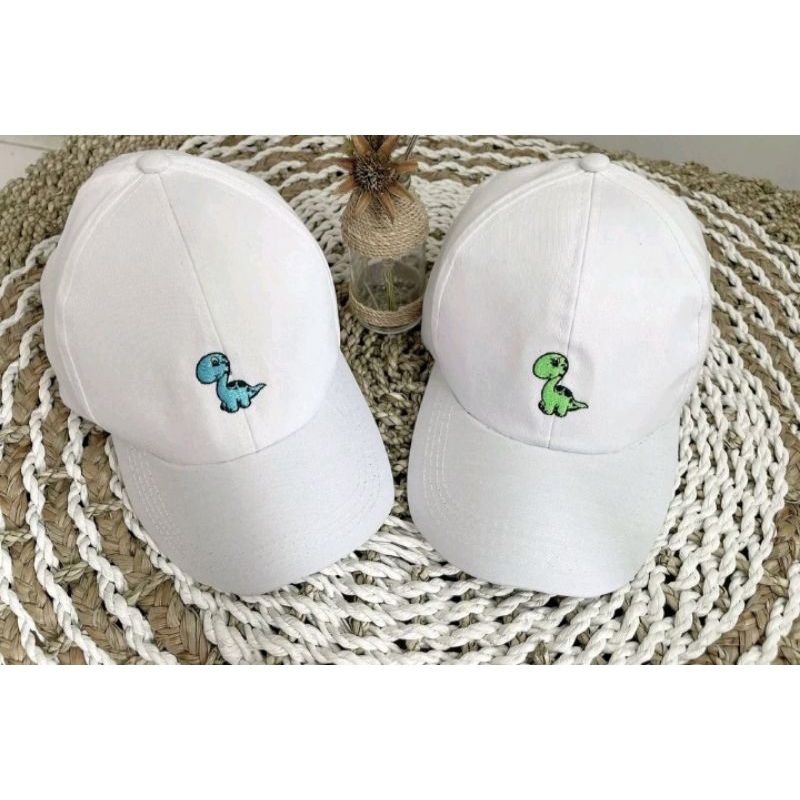 Topi Korea Pria Wanita Bordir Dino Lucu Murah Kekinian