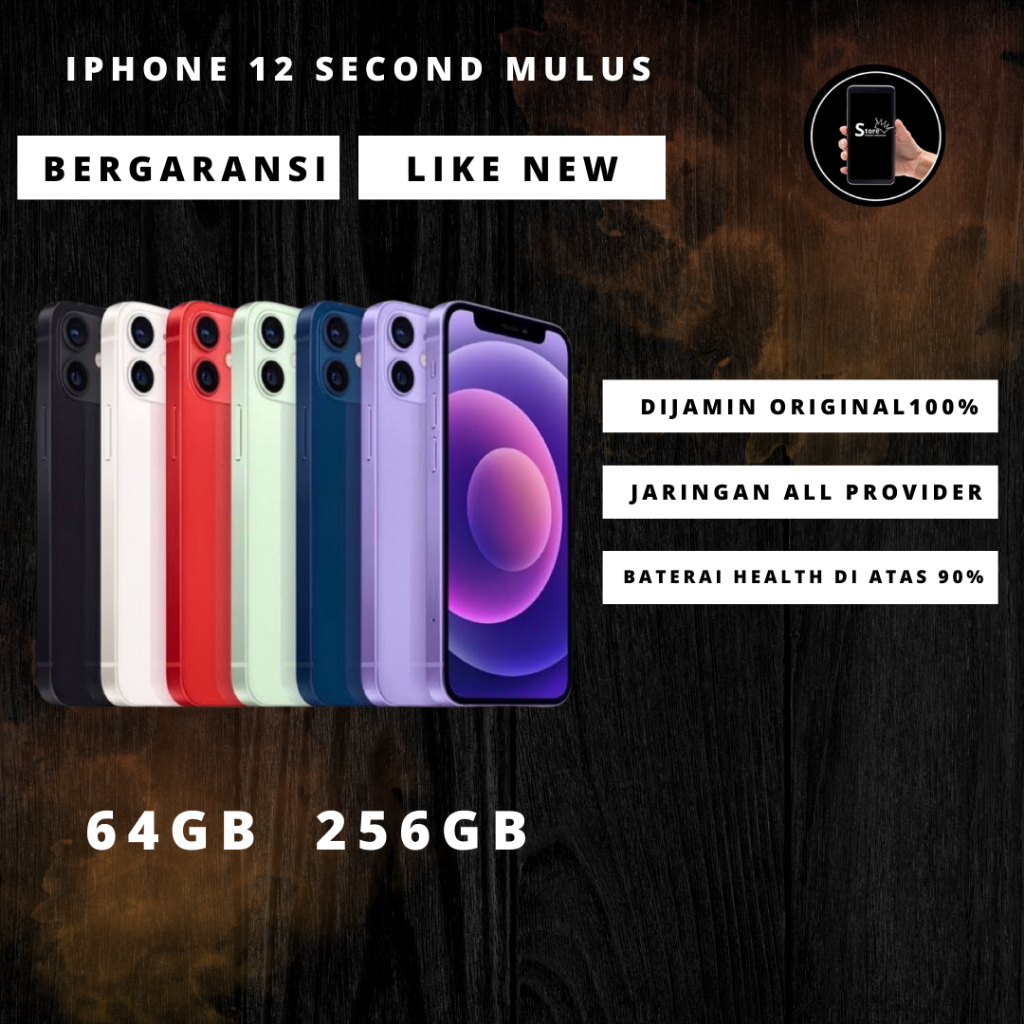 IPHONE12 SECOUND ORIGINAL MULUS LIKE NEW BERGARANSI DIJAMIN ORIGINAL MURMER IPHONE12 /128GB APPLE