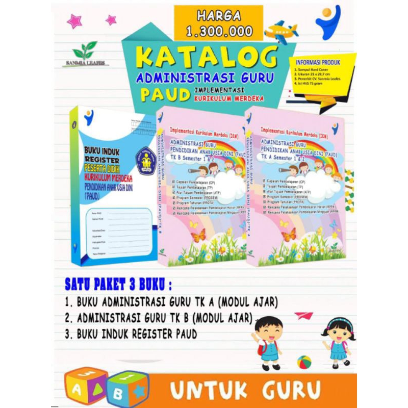 

(1.SET 3 BUKU)BUKU ADMINISTRASI GURU PAUD/TK SEMESTER 1&2