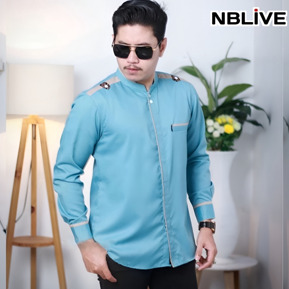 Miliki sekarangIdtT4f Nblive Hilwa Baju Koko Pria Dewasa Motif Maroko Kombinasi Batik Warna Biru War