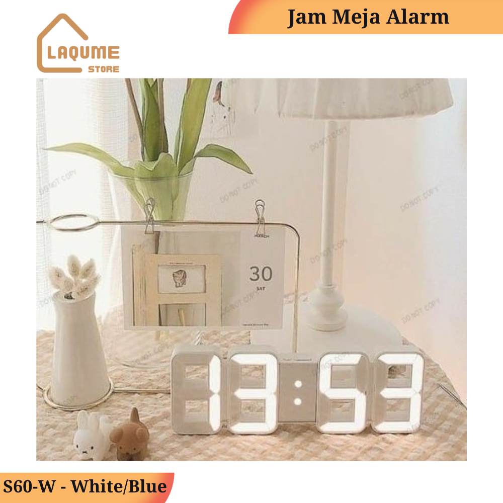 Jam LED Digital Alarm Clock 3D Jam Weker Meja Dinding LED Digital 3D
