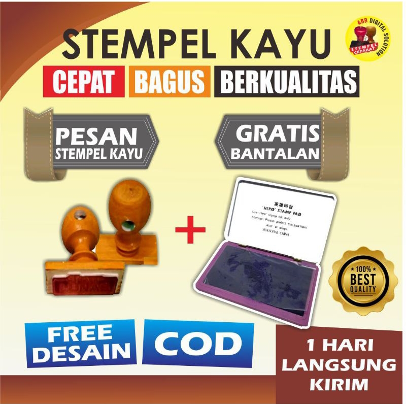 

STEMPEL KAYU+BANTALAN/UKURAN 28,35,40,42/FREE DESAIN