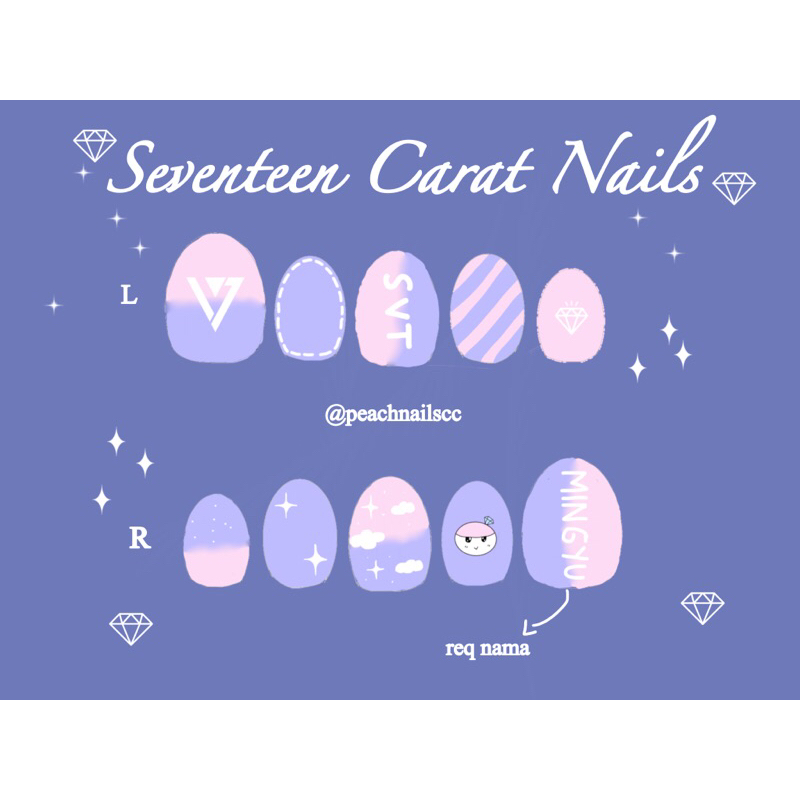 PELUNASAN Press on nails Seventeen