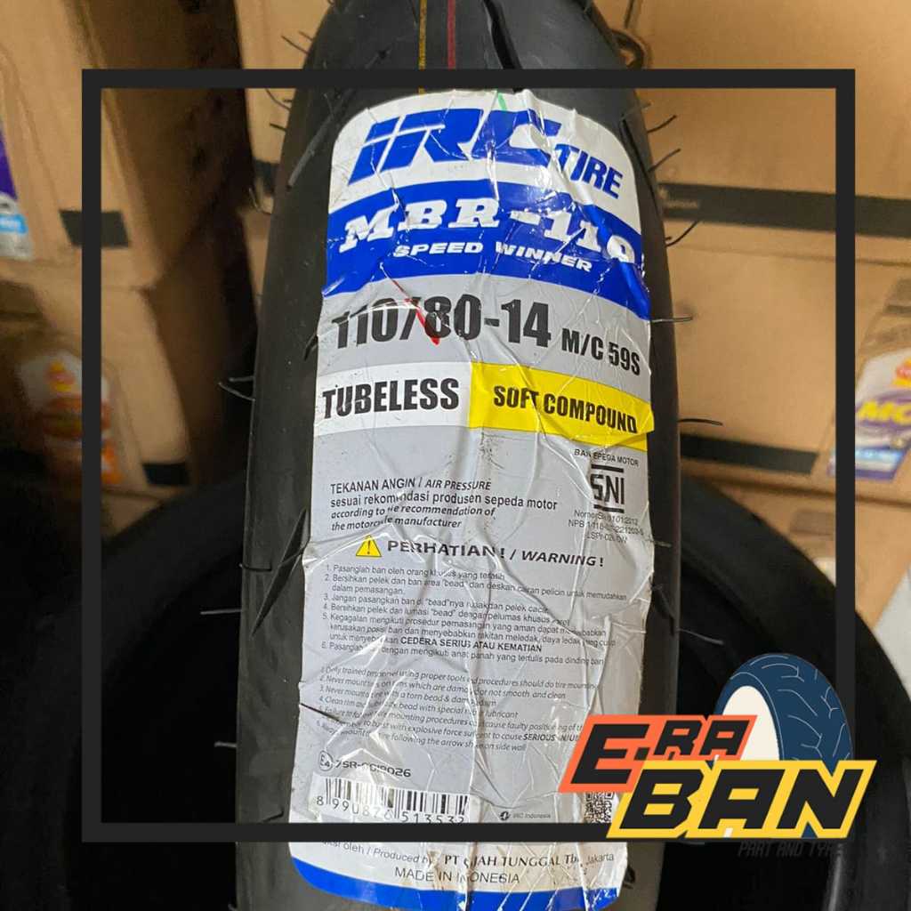 BAN LUAR IRC MBR-110 110 80 RING 14 TUBELESS SOFT COMPOUND
