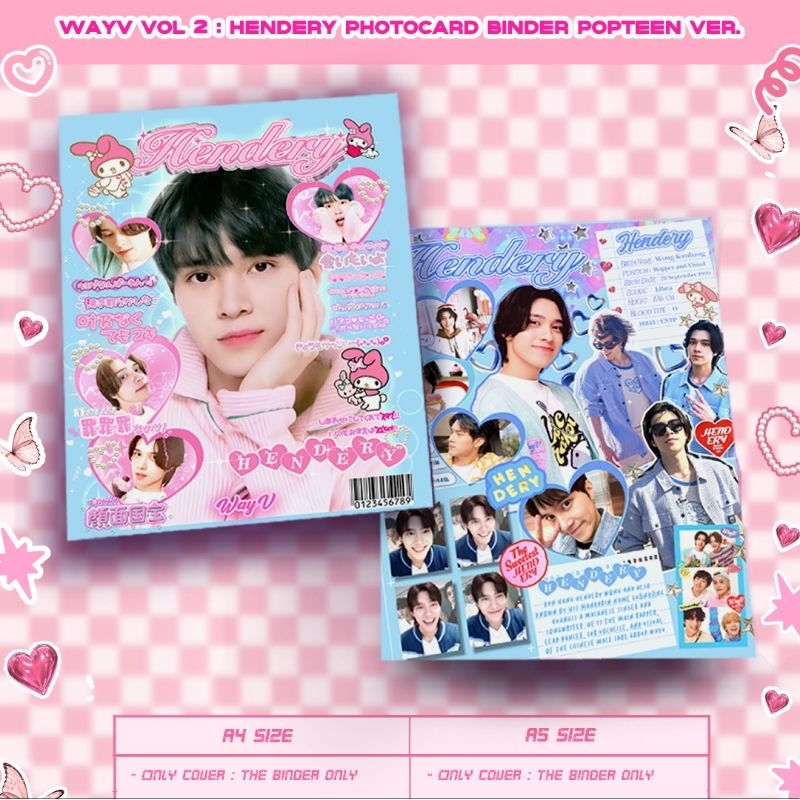 Hendery popteen WayV Photocard binder A5 & A4