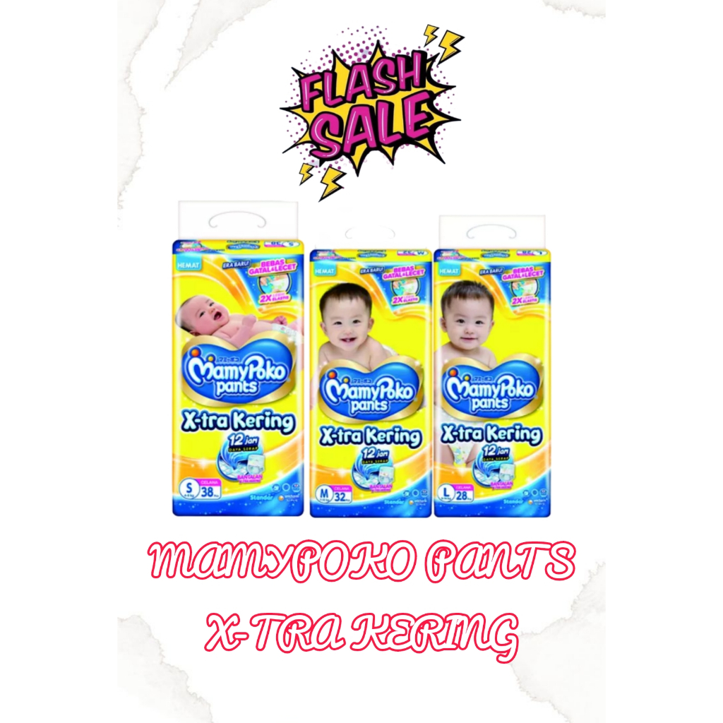 MAMYPOKO PANTS STANDAR S38/M32/L28 __ pampers mamypoko murah
