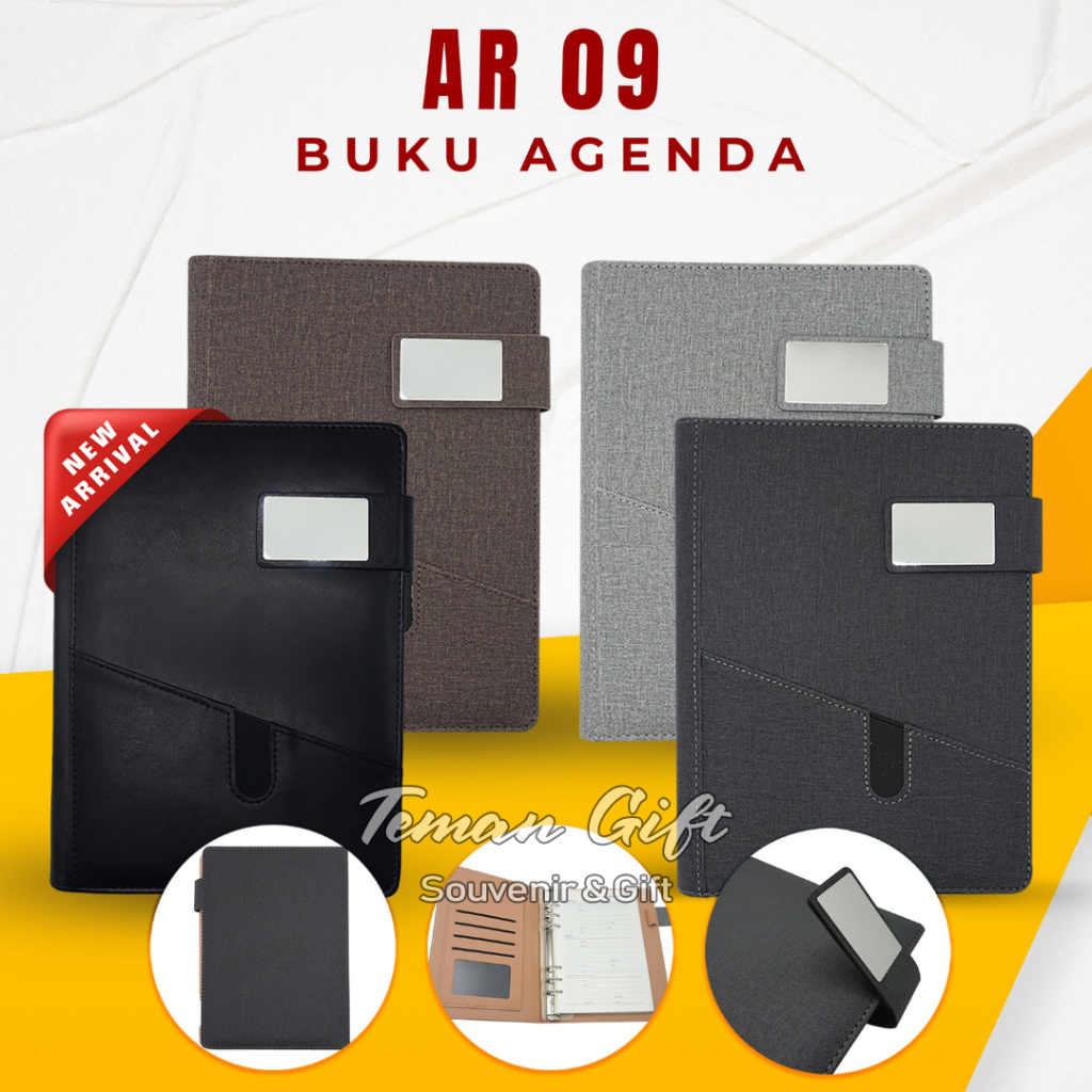 

Notebook A5 Buku HardCover Agenda Hard Cover Custom Logo Nama AR 09