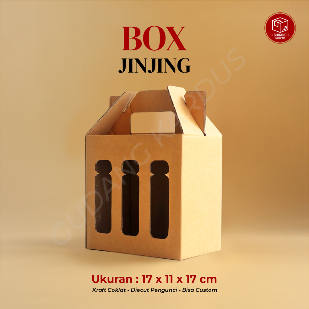 

Box Jinjing (17 x 11 x 17 cm) (Jinjing Botol 250 ml isi 6) Karton/Polos/Kardus/BoxTumblr/BoxJinjing