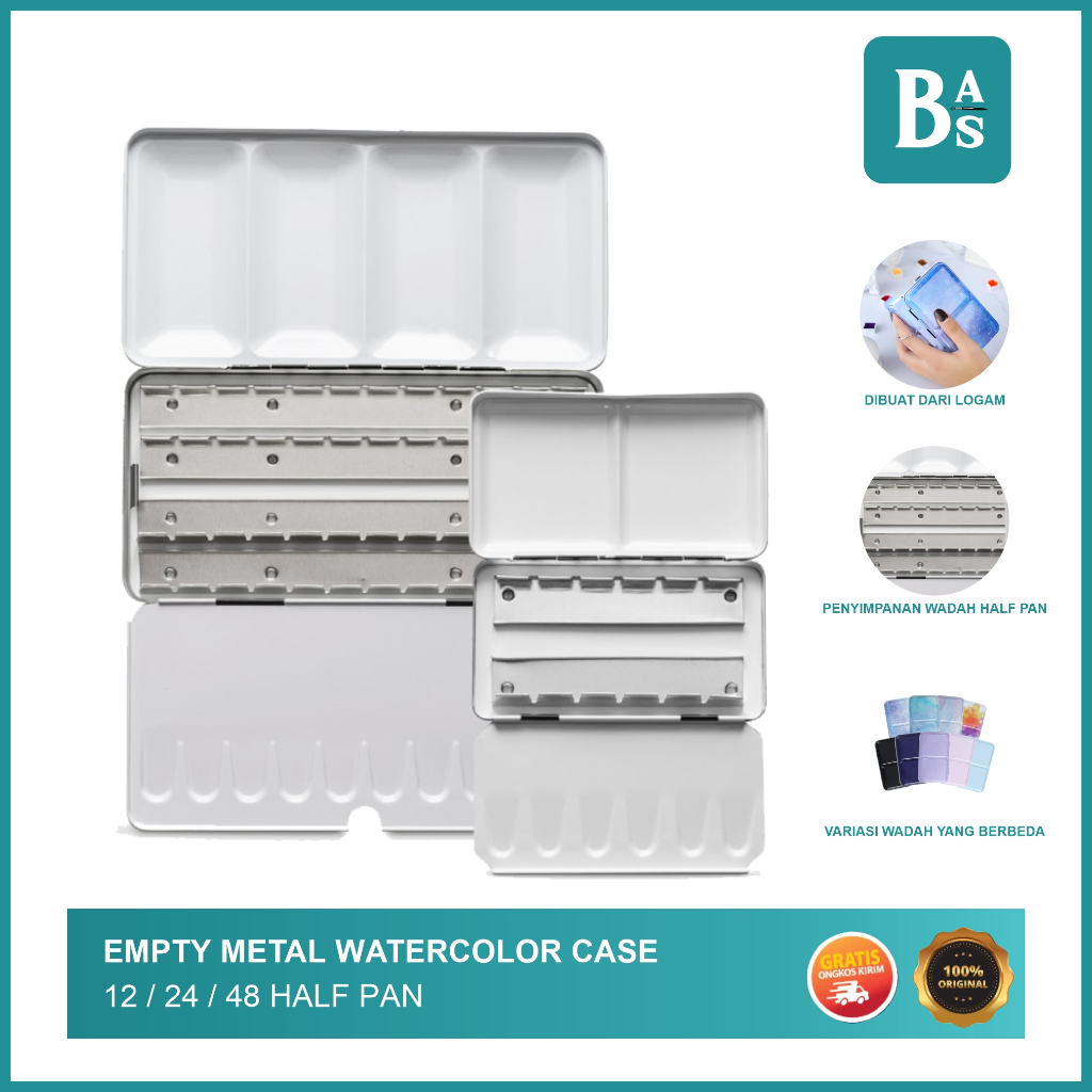 

Bali Art Supplies - Empty Metal Tin Watercolor Paint Case - Palet Cat Air