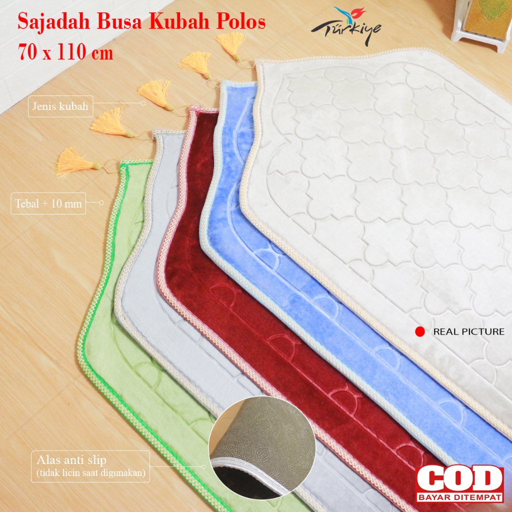 Sajadah Tebal Kubah Polos Sejadah Turki Busa Terbaru 2023