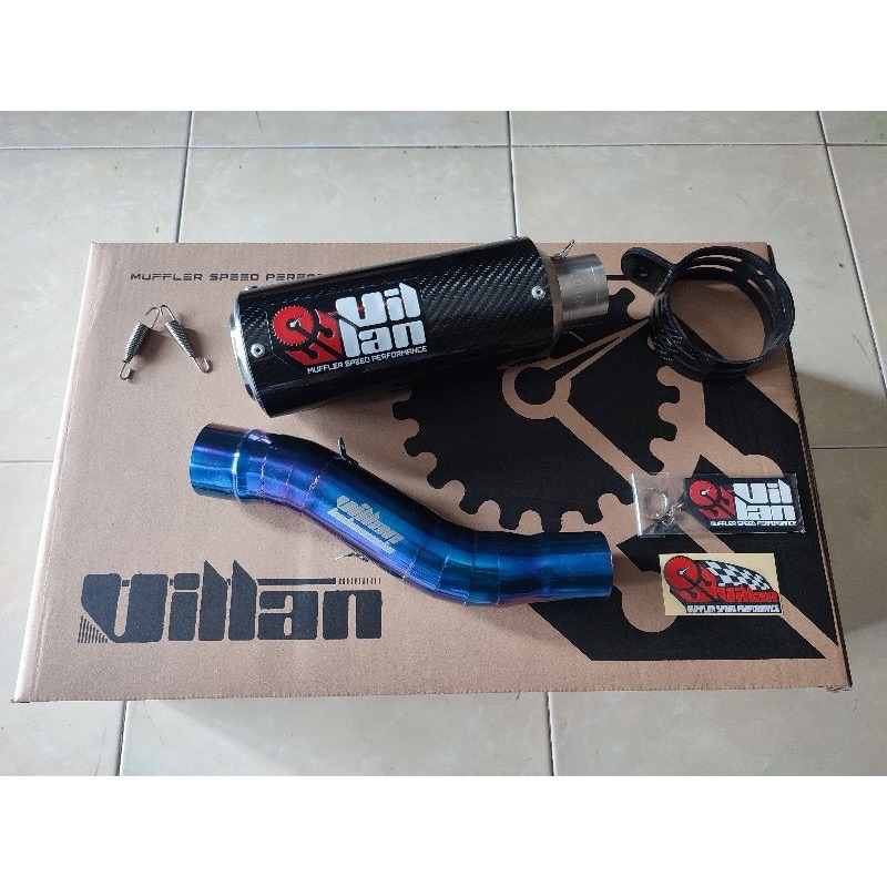 (ORIGINAL) KNALPOT VILLAN Z2 CARBON + SLIPON ZX25RR