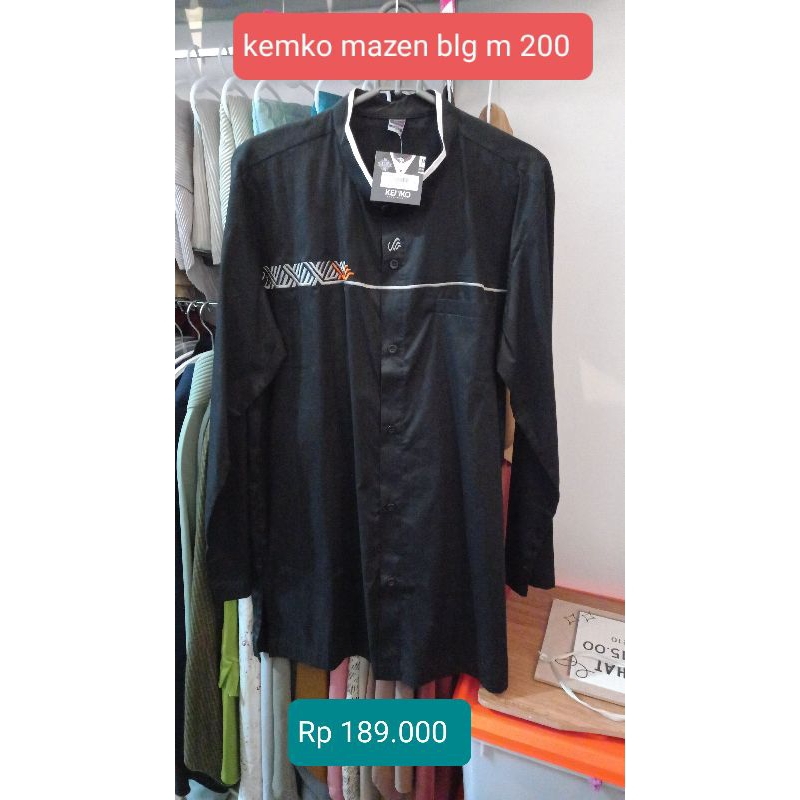 kemko mazen blg  - kemko rabbani dewasa - kemko lengan panjang - baju koko hitam