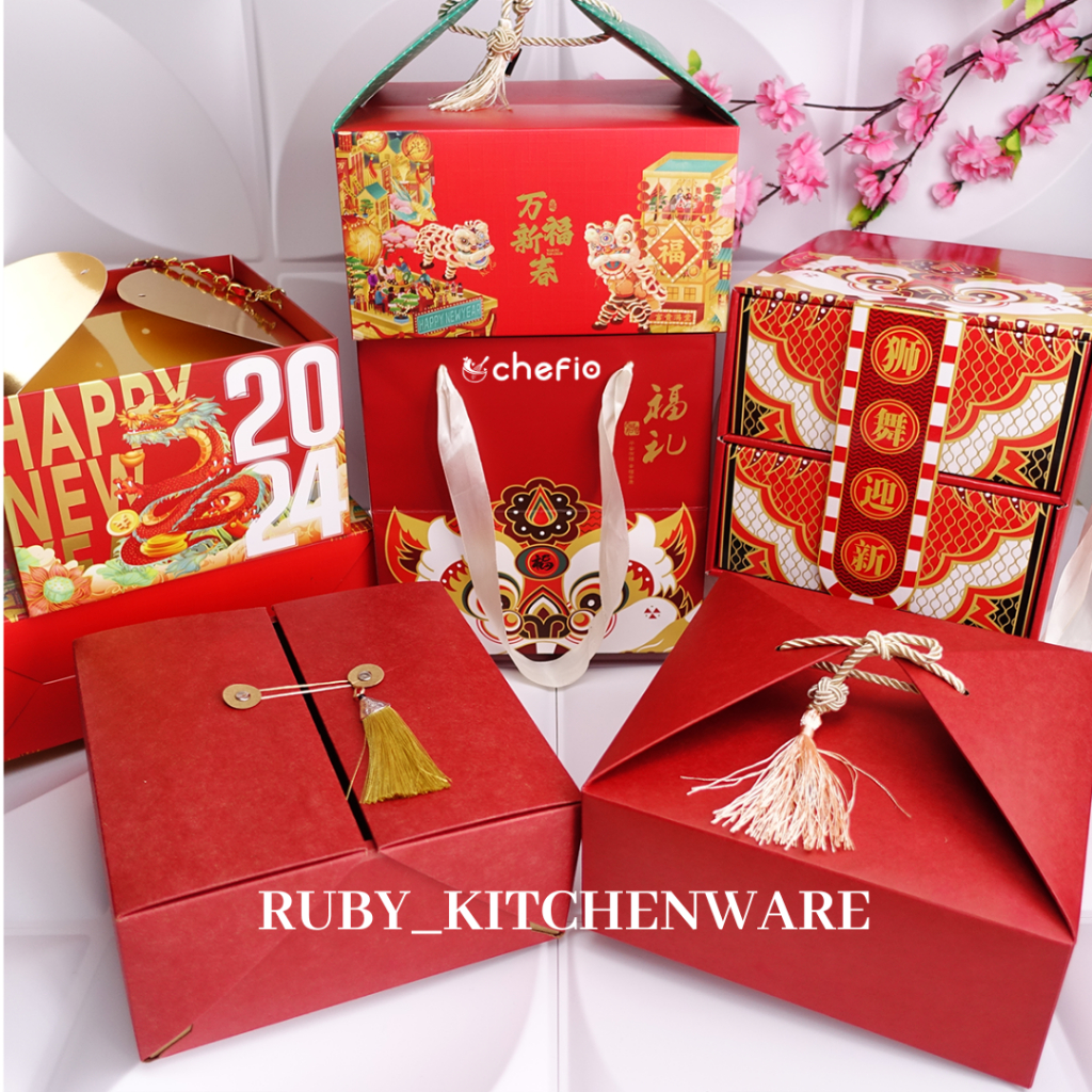

Cake Box Hamper Imlek Chinese New Year Kotak Kue CNY Tahun Baru Cina