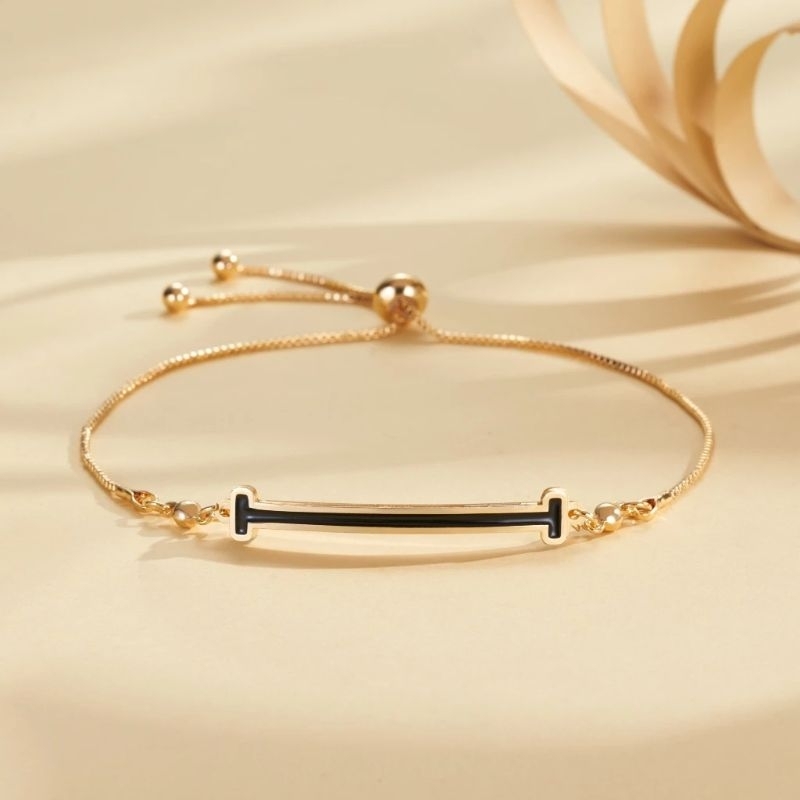 PERHIASAN GELANG TANGAN BANGLE RANTAI SERUT MODEL  SIMPLE KOREA  GOLD SILVER EMAS IMITASI BAHAN TITA