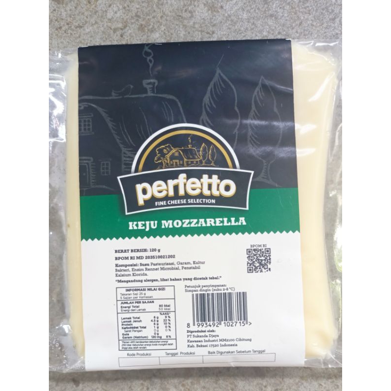 

Keju Mozzarella Perfetto 120 gram