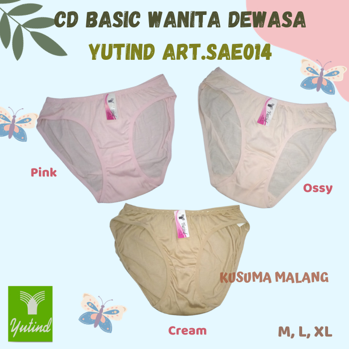 Yutind art.SAE014 | CD Kancut Cewek / Celana Dalam Basic Wanita Dewasa Bahan Halus Lembut COD Kusuma