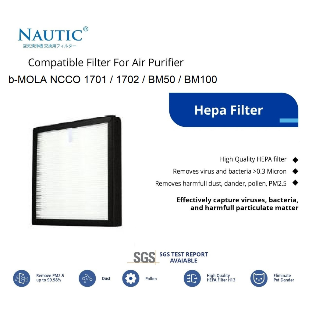 b-MOLA Hepa Filter 1701 / 1702 / BM50 / BM100 Filter Hepa BMOLA NCCO 1701 / 1702 / BM50 / BM100 b-MO