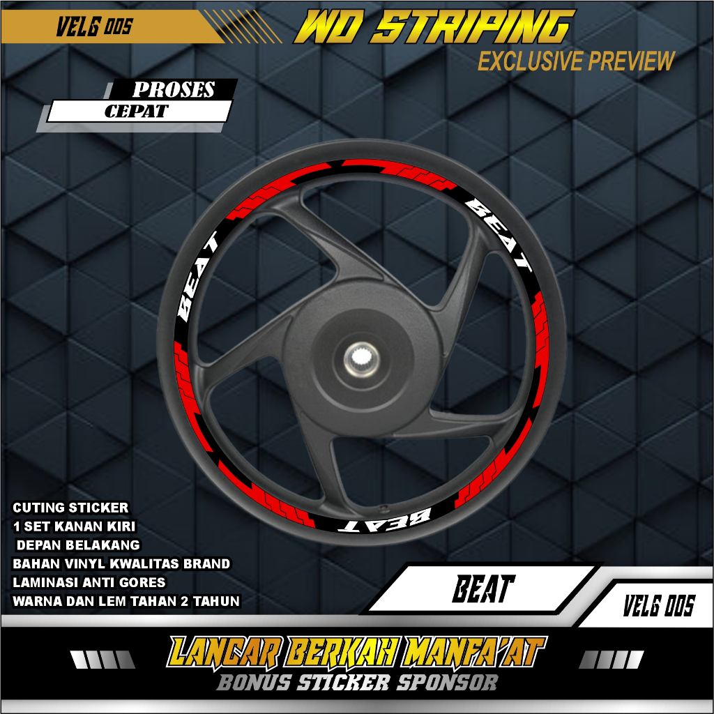 005 LIST VELG HONDA BEAT - STIKER STICKER LIS VELG HONDA BEAT