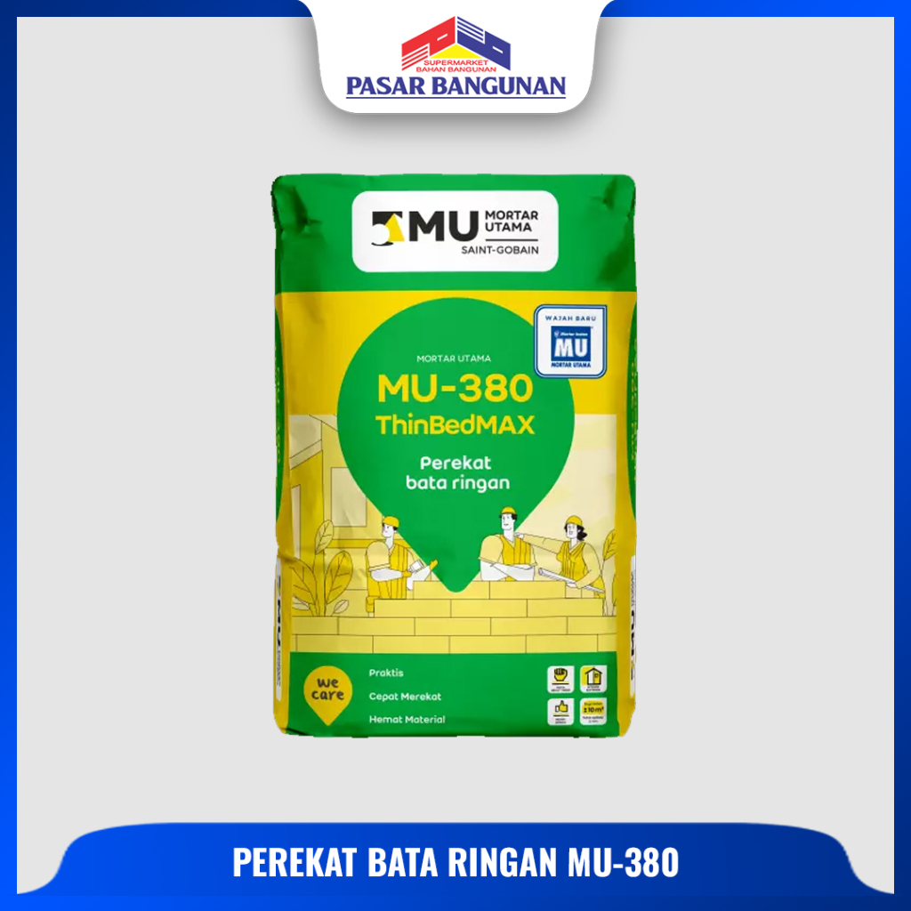 Mortar Utama Perekat Bata Ringan MU-380 Kemasan 40kg