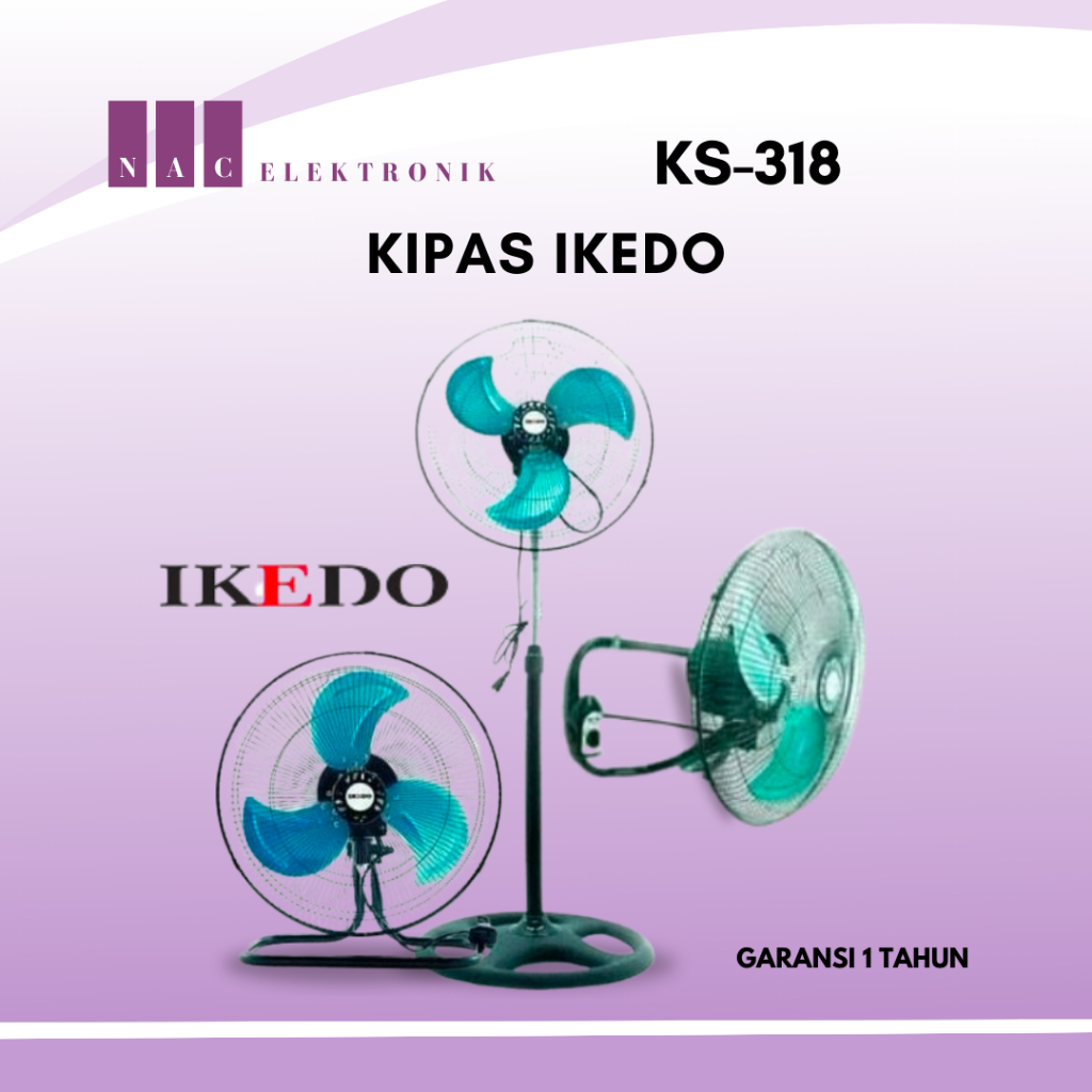 IKEDO KIPAS ANGIN 3 IN 1 KS-318 (18 INCH) GARANSI RESMI 1 TAHUN