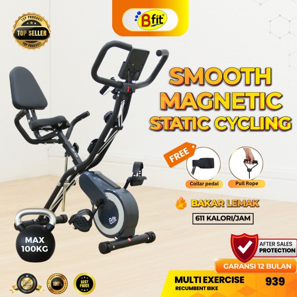 (SEMARANG) Sepeda Statis BFIT 939 Recumbent X-Bike Sepeda Olahraga Cardio Murah Portable