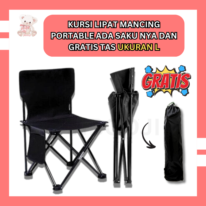 Kursi Lipat Jumbo Outdoor Portable Camping Super Kuat Ada Kantongnya