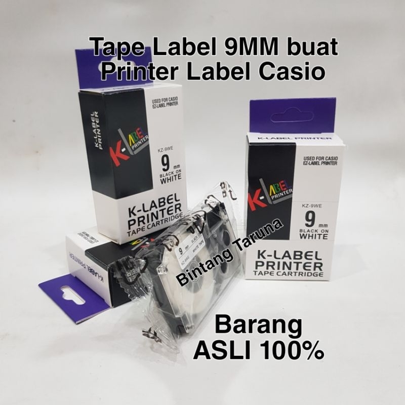 

Tape Catridge EZ-Label Printer 9mm KZ-9WE K-Label Label for Casio EZ Printer Tape 9mm