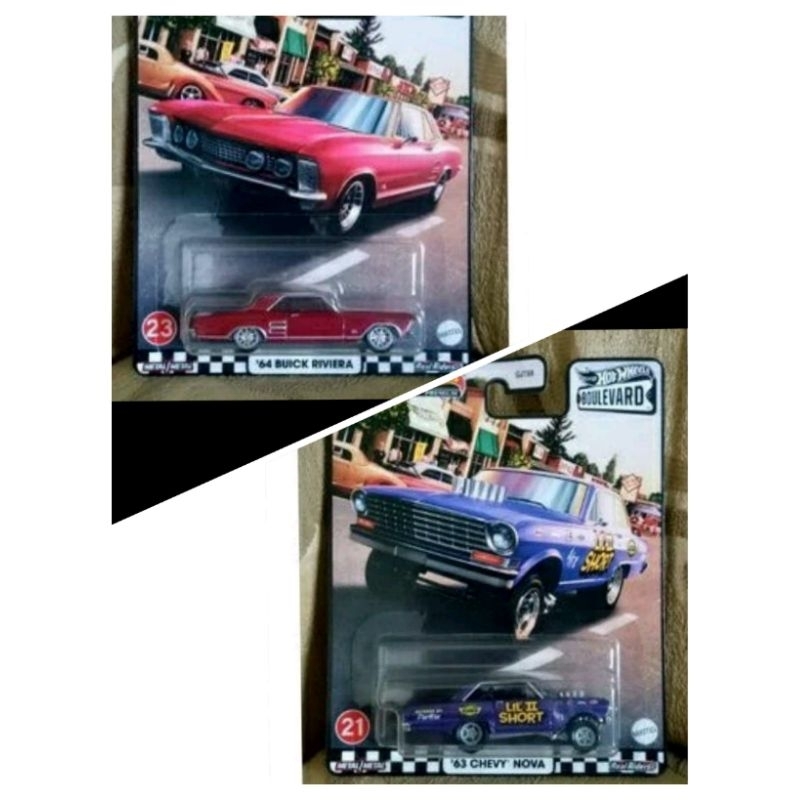 Hotwheels Premium '64 Buick Riviera dan '63 Chevy Nova