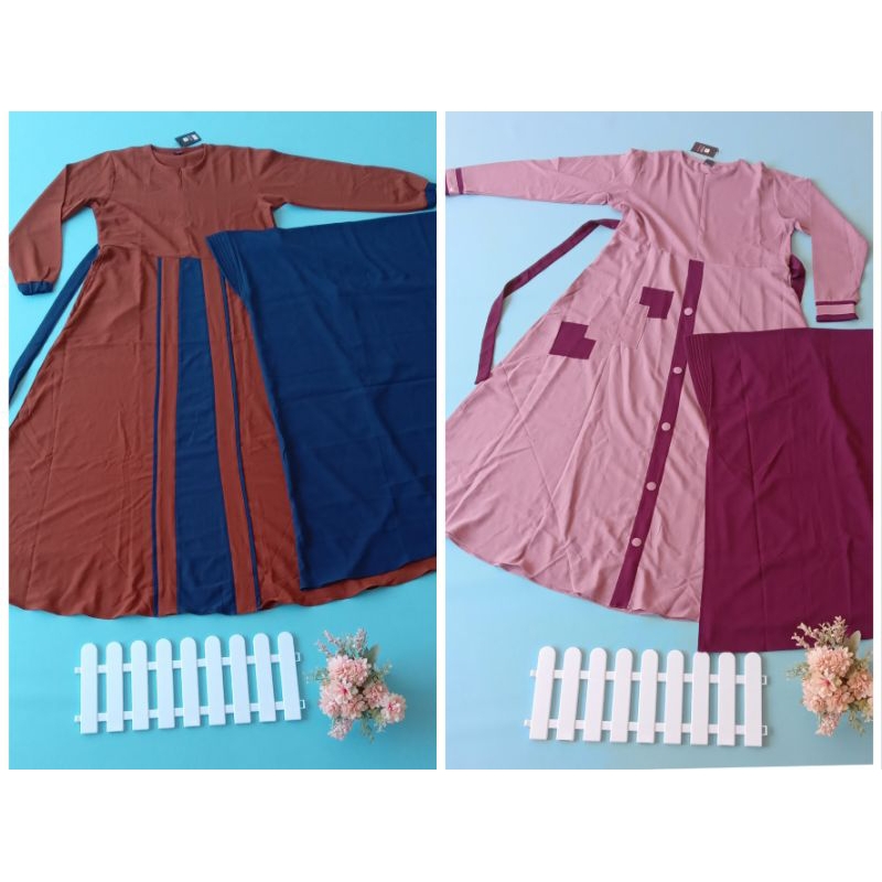 Setelan Gamis Remaja Atau Dewasa Polos By Aku Karissa Size 5 & 7