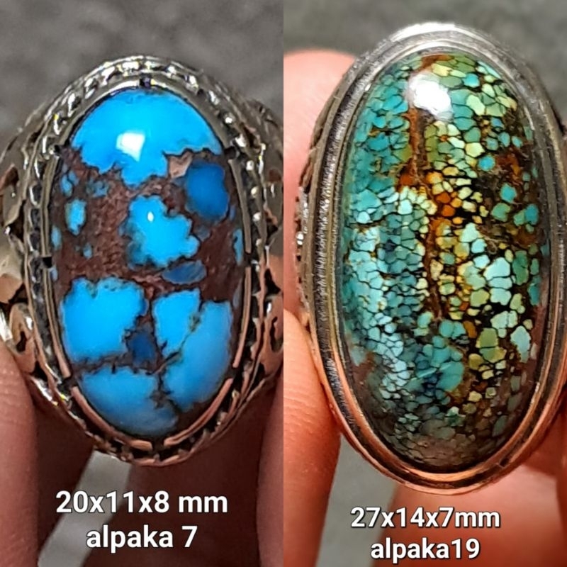 2 CINCIN PIRUS MESIR URAT MERAH FANCY BLUE  MOTIF CEPLOK UNIK dan Hubei beras wutah